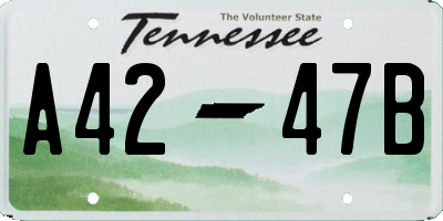 TN license plate A4247B