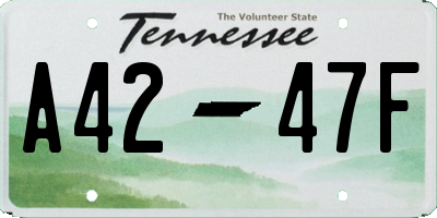 TN license plate A4247F