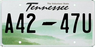 TN license plate A4247U