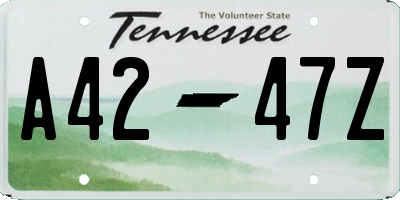 TN license plate A4247Z