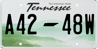 TN license plate A4248W