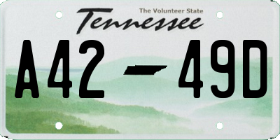 TN license plate A4249D