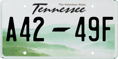 TN license plate A4249F