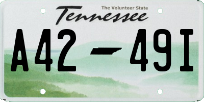 TN license plate A4249I