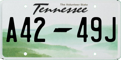 TN license plate A4249J