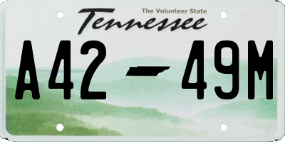 TN license plate A4249M