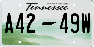 TN license plate A4249W