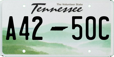TN license plate A4250C