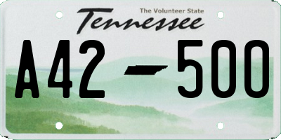 TN license plate A4250O