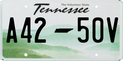 TN license plate A4250V