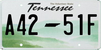TN license plate A4251F
