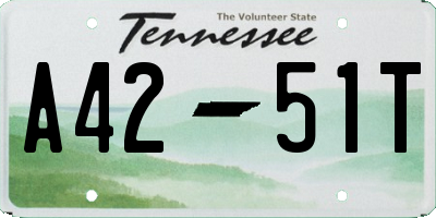 TN license plate A4251T