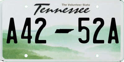 TN license plate A4252A