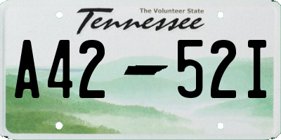 TN license plate A4252I