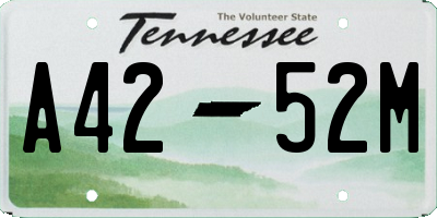 TN license plate A4252M
