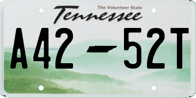 TN license plate A4252T