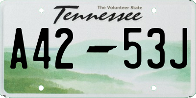 TN license plate A4253J