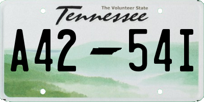 TN license plate A4254I
