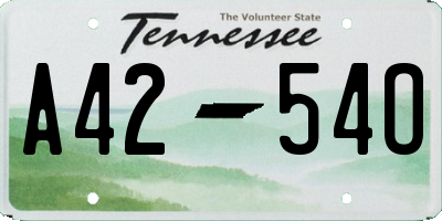 TN license plate A4254O