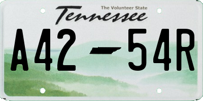 TN license plate A4254R