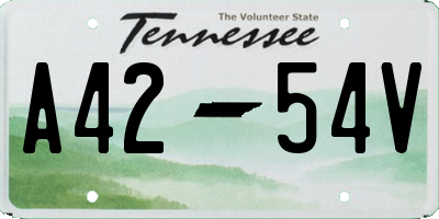TN license plate A4254V