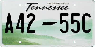 TN license plate A4255C