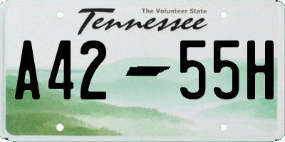 TN license plate A4255H