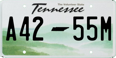 TN license plate A4255M
