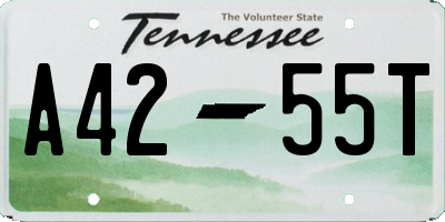 TN license plate A4255T