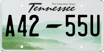 TN license plate A4255U