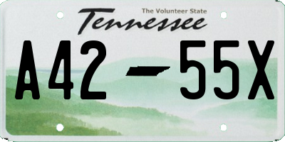 TN license plate A4255X