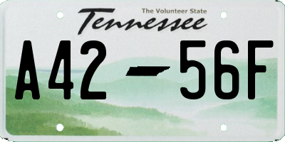 TN license plate A4256F
