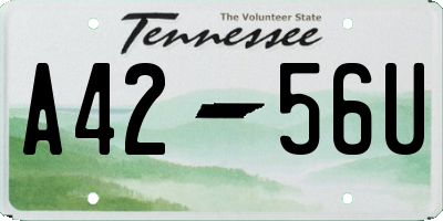 TN license plate A4256U