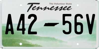 TN license plate A4256V