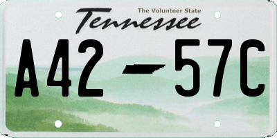 TN license plate A4257C