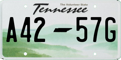 TN license plate A4257G