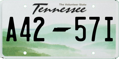 TN license plate A4257I