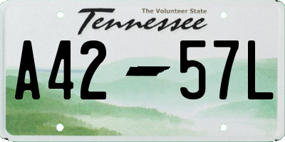 TN license plate A4257L