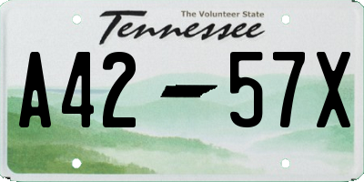TN license plate A4257X