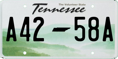 TN license plate A4258A