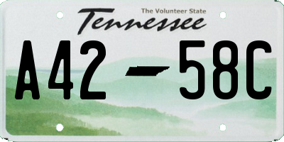 TN license plate A4258C