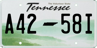 TN license plate A4258I