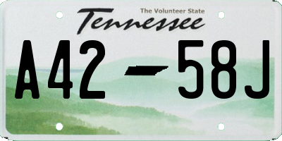 TN license plate A4258J