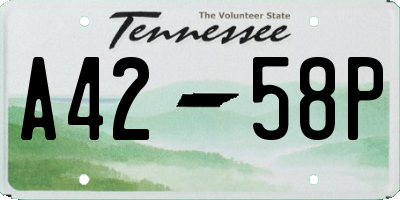 TN license plate A4258P