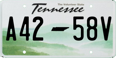 TN license plate A4258V