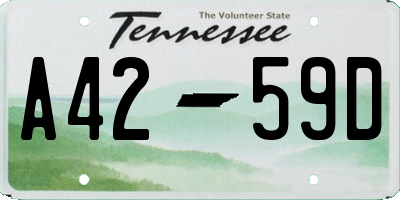 TN license plate A4259D