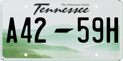 TN license plate A4259H