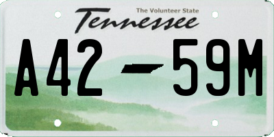 TN license plate A4259M