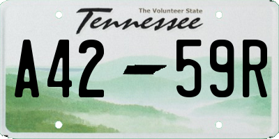 TN license plate A4259R