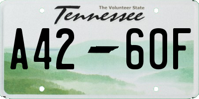 TN license plate A4260F